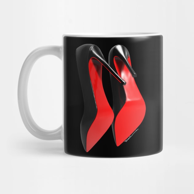 womens Red and black high heel shoes by Donperion